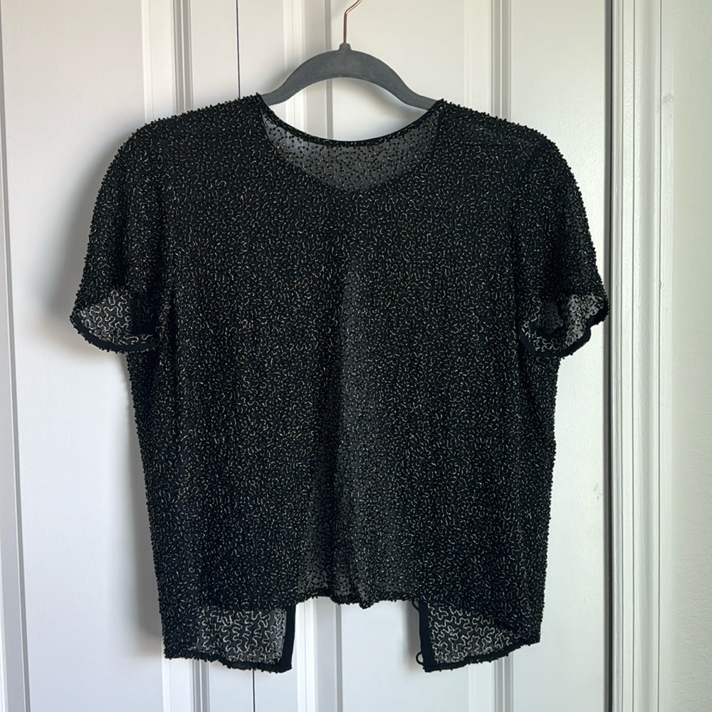 Women’s beaded short sleeve top